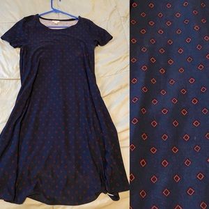 Lularoe Carly Dress legging material triangles red geometric STRETCHY SOFT XXS